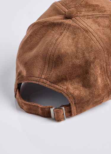 Casquette en simili daim, détail léopard Marron
