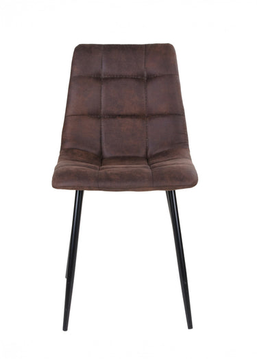 Chaises assise matelassée microfibre 2M Marron