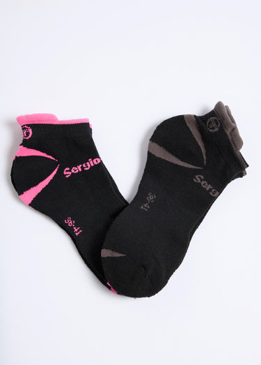 Lot de 2 Socquettes de sport, clair Noir