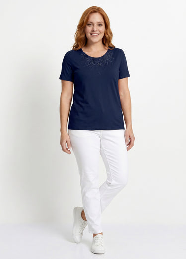 T-shirt court manches courtes Marine
