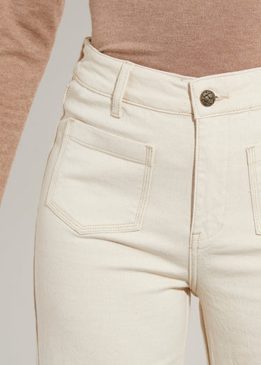 Jean évasé coupe large, spécial GRANDE Beige