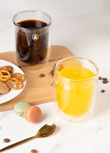 Set 2 tasses 25cl verre double paroi Blanc