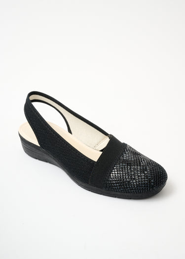 Sandales largeur confort élastiquées Noir