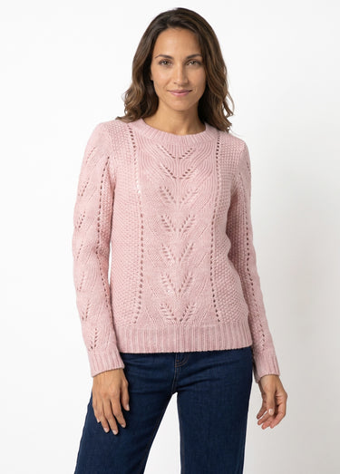 Pull doux en maille fantaisie Rose