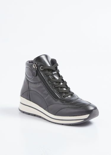 Baskets montantes largeur confort cuir Noir Irise