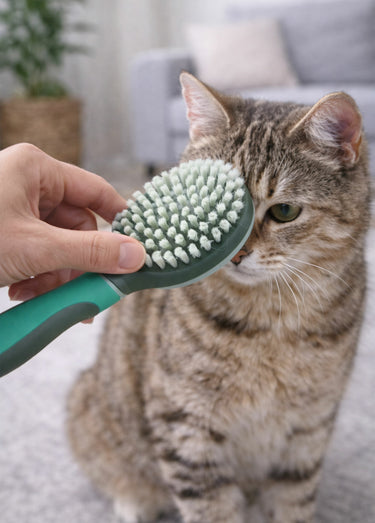 Brosse souple pour chien et chat Gris