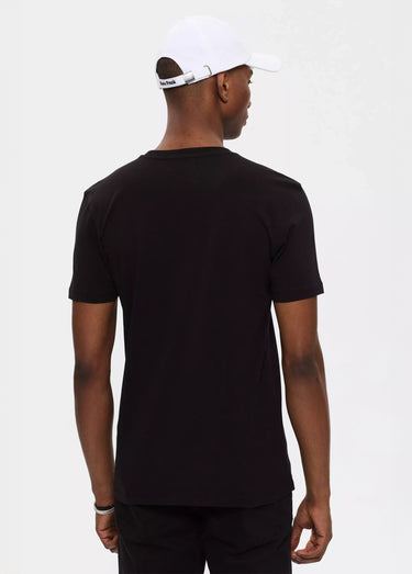 T-shirt col rond à message signature Noir