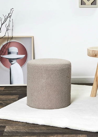 Pouf doux en maille bouclette, clair Taupe