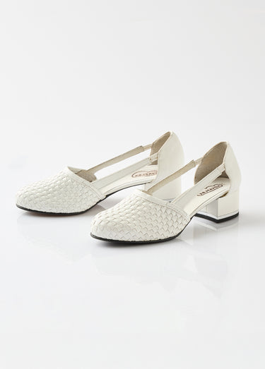 Escarpins à talon cuir Blanc
