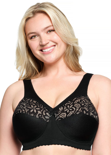 Soutien-gorge MagicLift Grand Maintien Coton Sans Armatures Spécial Grandes Tailles n°1001 Noir