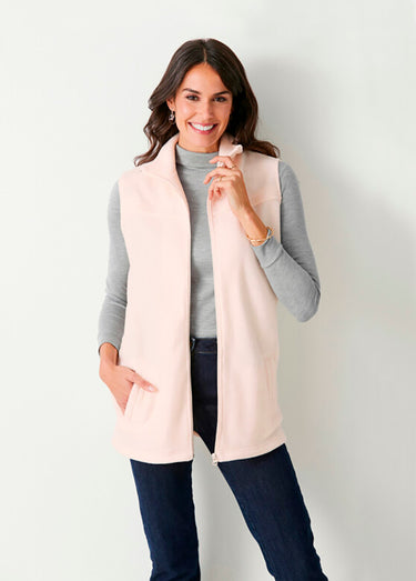 Blouson zippé sans manches polaire Beige Rose