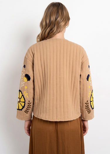 Veste matelassée inspiration bohème Camel