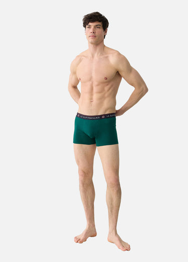 Boxer en coton avec ceinture élastiquée Vert Sapin