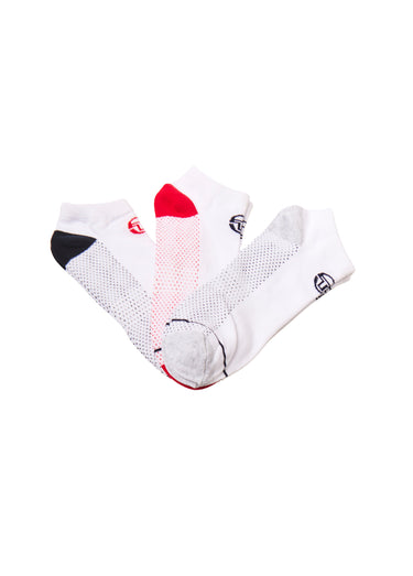 Lot de 3 Socquettes logo, assorti Rouge/Noir/Gris