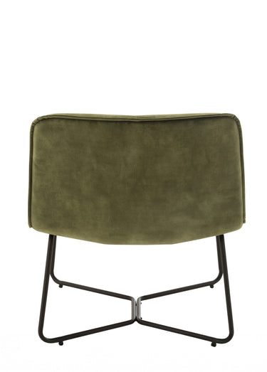 Fauteuil épuré, large assise velours Vert