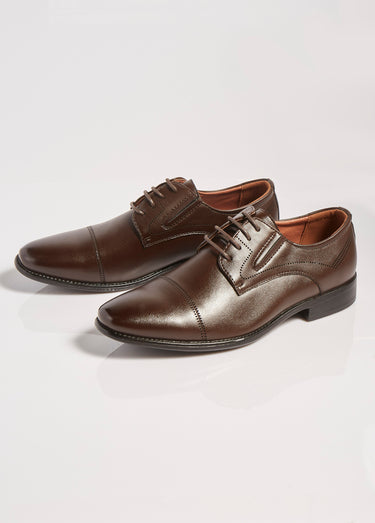 Derbys chic à bout droit, intérieur cuir Marron