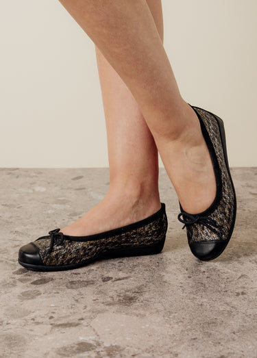 Ballerines en cuir, largeur standard Fantaisie