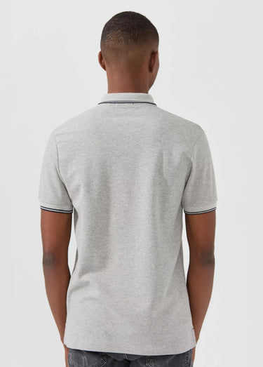 Polo manches courtes détails contrastés Gris
