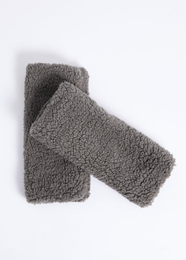 Mitaines chaudes polaire uni façon sherpa Gris