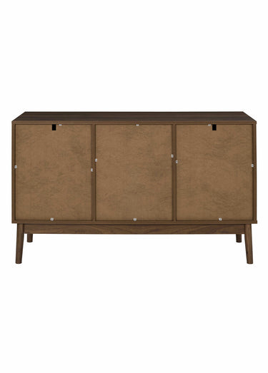 Buffet 2 portes en bois foncé rainuré Marron