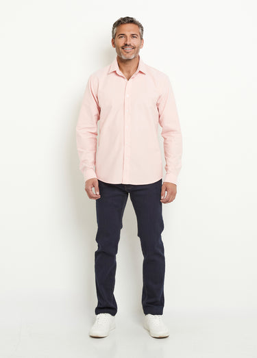 Chemise classique en oxford col boutonné Orange