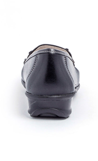 Mocassins compensés cuir patte frangée Noir