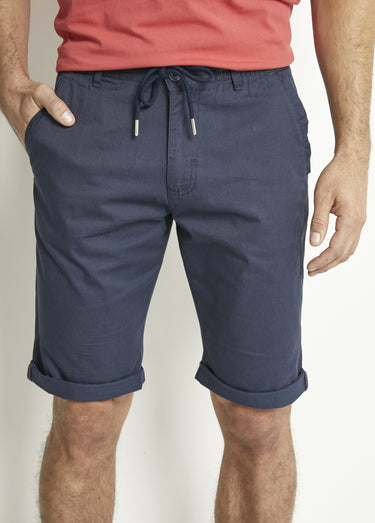 Bermuda coton ceinture élastiquée Marine