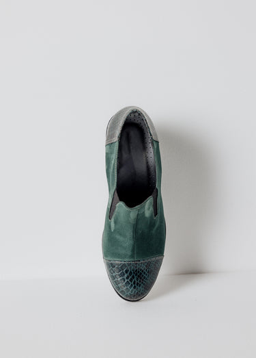 Mocassins compensés largeur confort élastiqués Vert