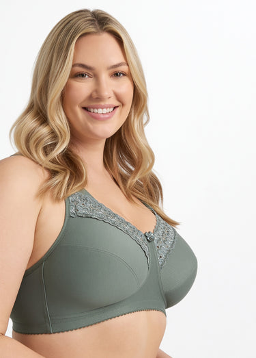 Soutien-gorge sans armatures brodé Vert