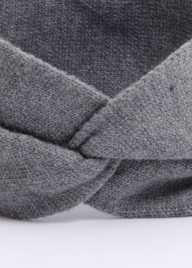 Bandeau headband torsade en maille douce Gris