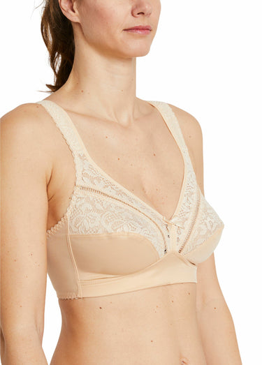 Soutien-gorge sans armatures ajouré Chair