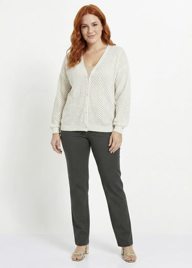 Gilet court boutonné col V manches longues Beige Dore
