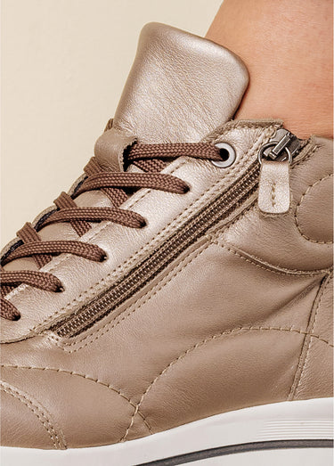 Baskets montantes largeur confort cuir Beige Irise
