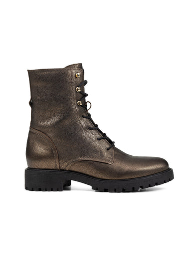 Boots montantes à lacets semelle crantée Bronze
