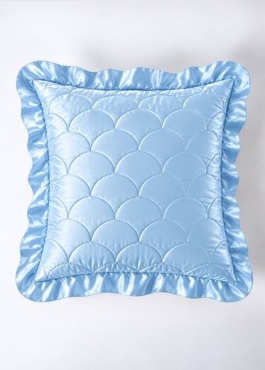 Couvre-lit satin uni matelassé Ciel