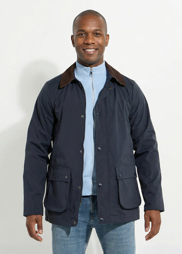 Veste déperlante avec col en velours Marine