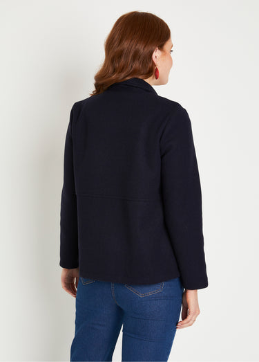Manteau caban court double boutonnage Marine