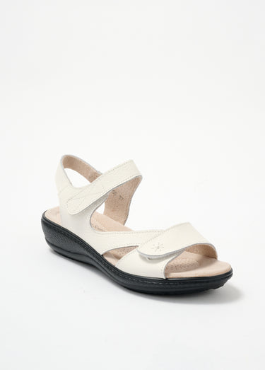Sandales confortables brides scratchées Blanc