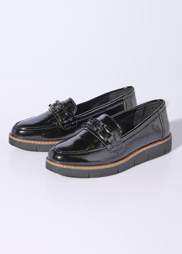 Mocassins semelle compensée style rock Noir