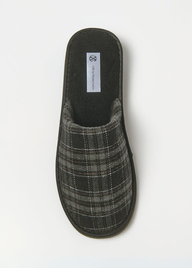 Chaussons mules plats motif carreaux Carreaux Gris
