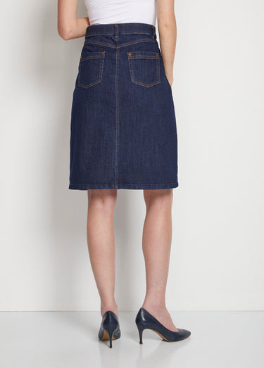 Jupe trapèze en jean stretch Indigo