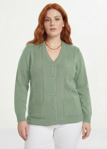 Gilet boutonné manches longues Vert