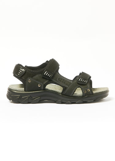 Sandales à scratchs confortables cuir Noir