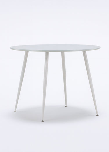 Table ronde, style épuré et pieds compas Gris