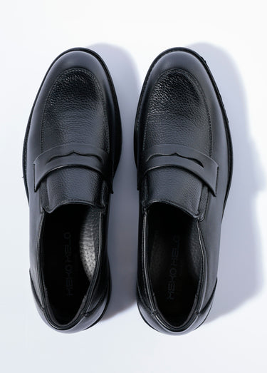 Mocassins simili cuir, patte ton sur ton Noir