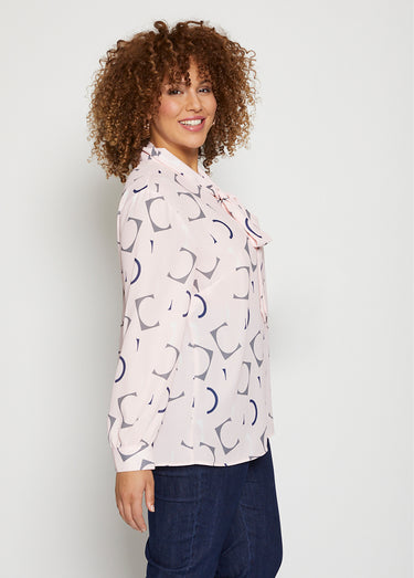 Tunique longue fluide imprimée Fond Rose