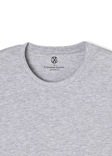 T-shirt pur coton avec col rond Gris