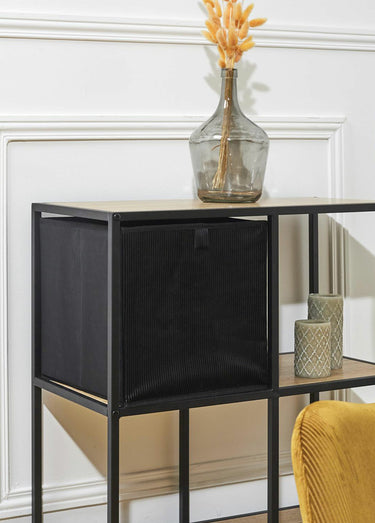 Cube de rangement pliable en velours Noir