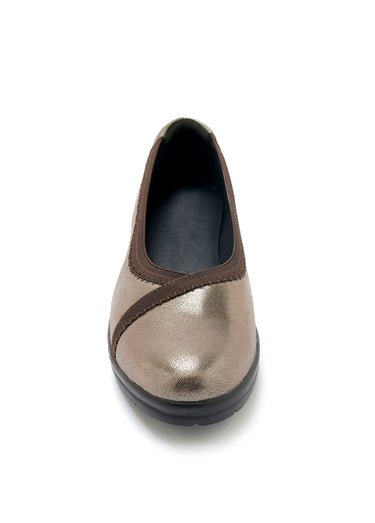 Ballerines compensées en cuir métallisé Mordore