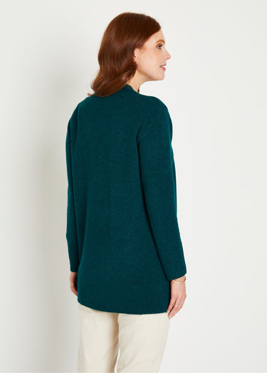 Gilet chiné long bord à bord avec laine Canard